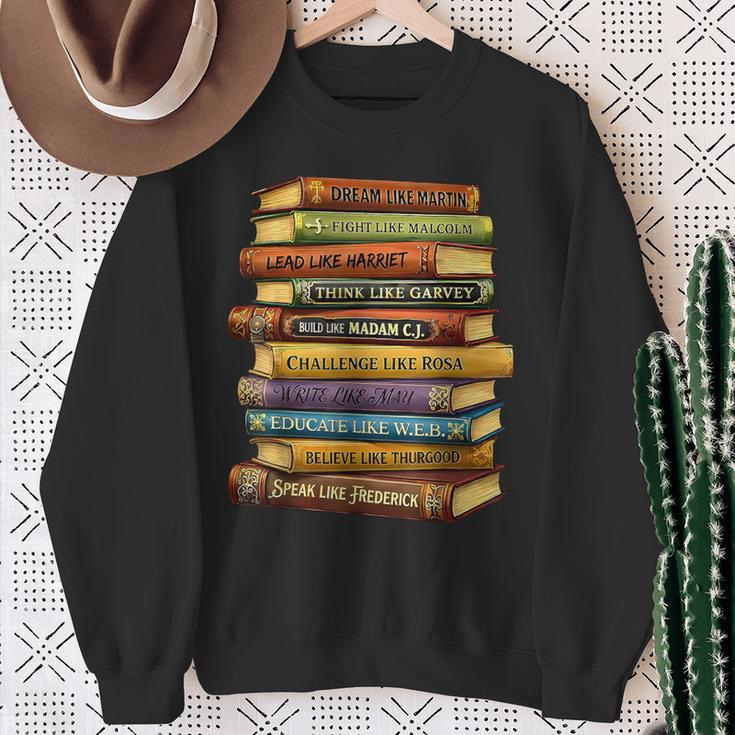 History Book Stack Leaders African American Pride Sweatshirt Gifts for Old Women
