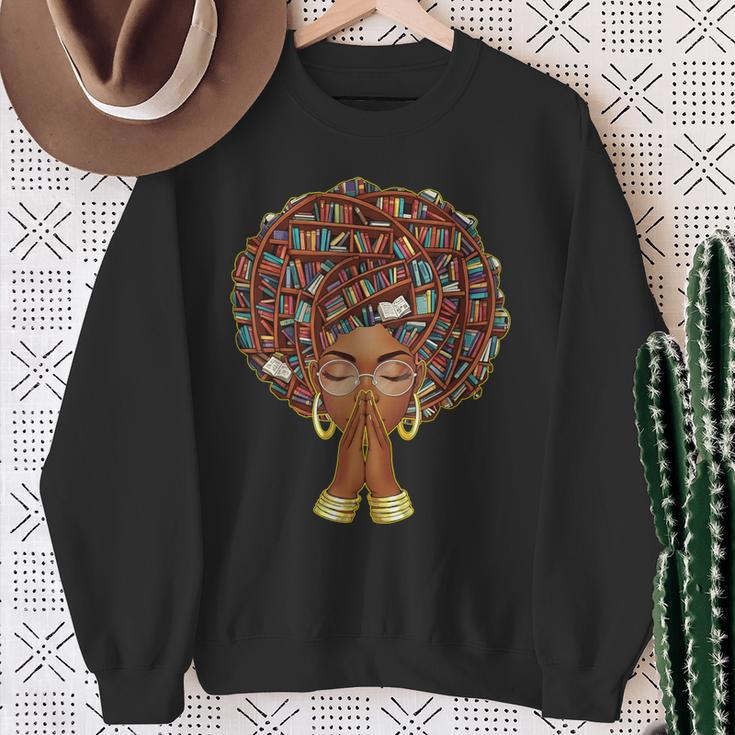 History Month Afro Book Lover Women Girls Librarian Sweatshirt Gifts for Old Women
