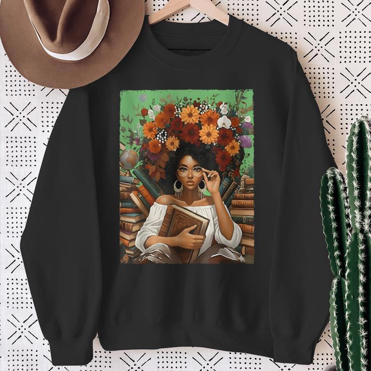 History Month Black Afro Girl Women Book Lovers Floral Sweatshirt Gifts for Old Women History Month Black Afro Girl Women Book Lovers Floral Sweatshirt Gifts for Old Women