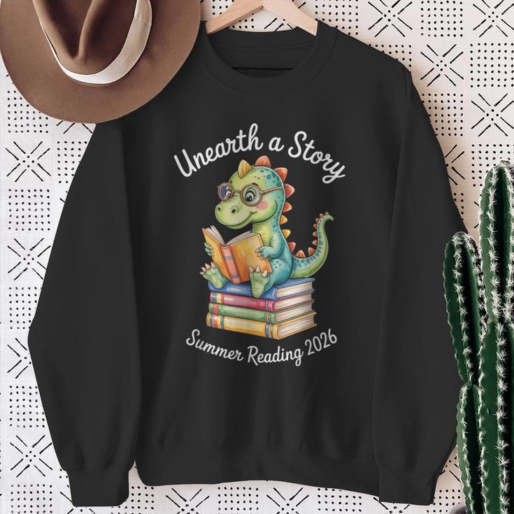 Unearth a Story Summer Reading 2026 Book Lovers Fun Sweatshirt Gifts for Old Women