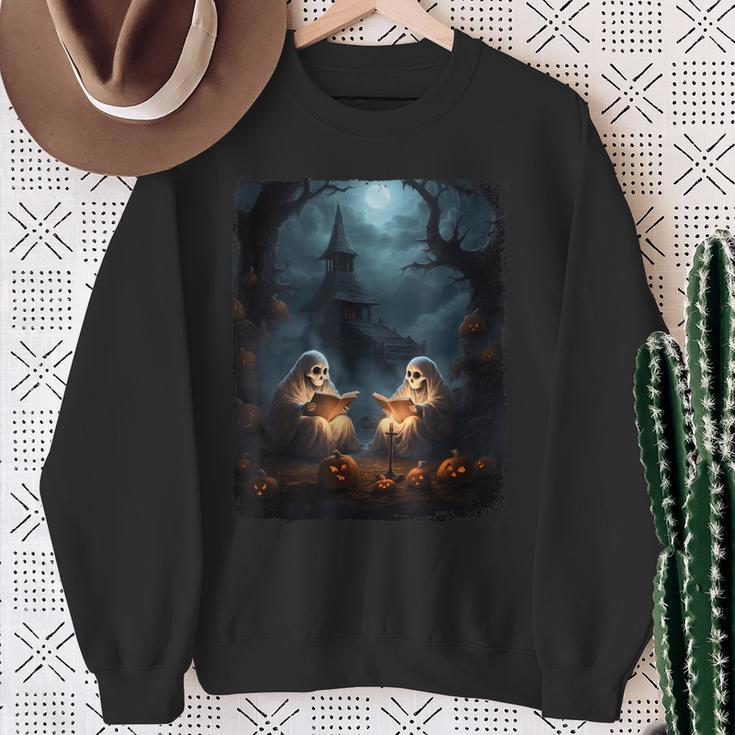 Vintage Boo Halloween Camping Reading Teacher Books Ghost Sweatshirt Gifts for Old Women Vintage Boo Halloween Camping Reading Teacher Books Ghost Sweatshirt Gifts for Old Women