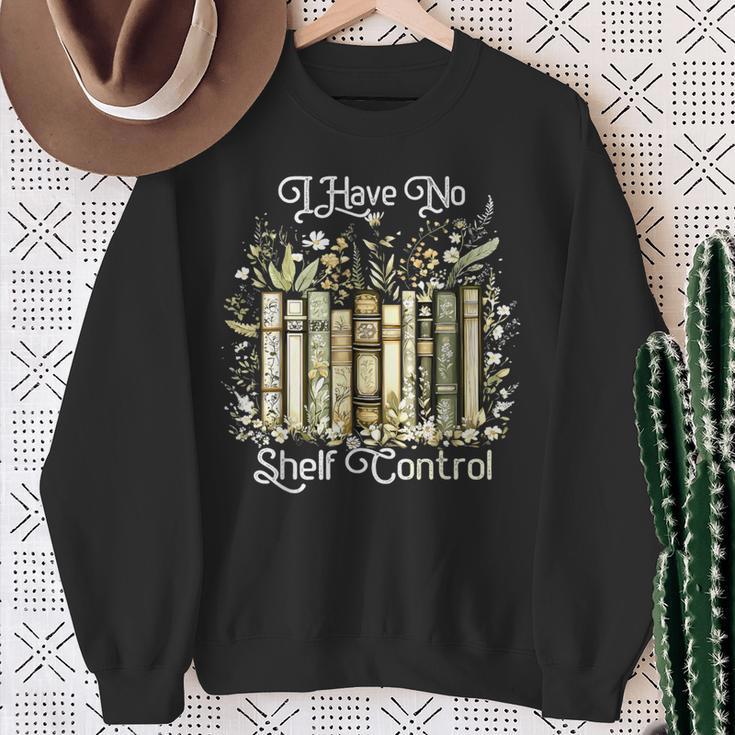 Vintage Floral Bookshelf I Have No Shelf Control Book Lovers Sweatshirt Gifts for Old Women