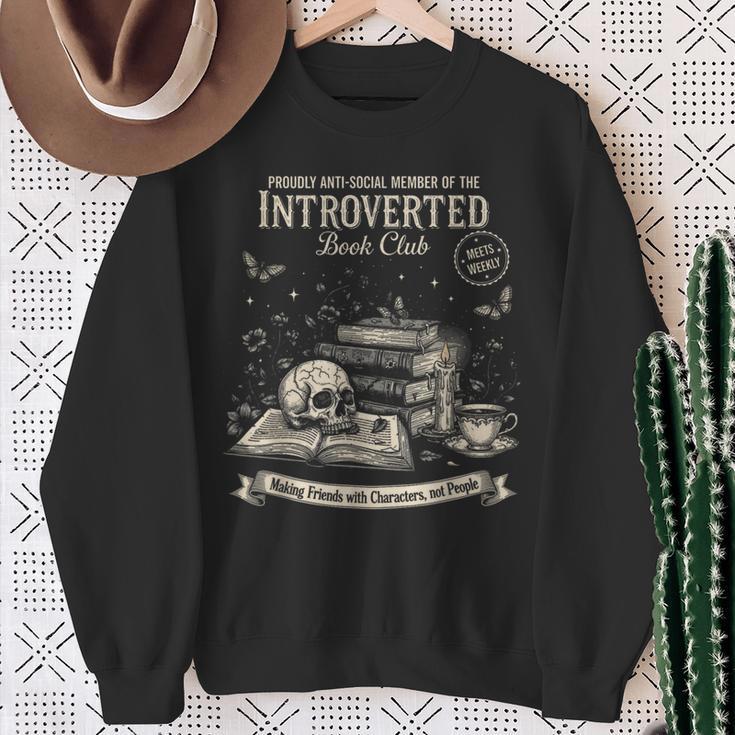 Vintage Introverted Book Club Antisocial Reader Gothic Vibe Sweatshirt Gifts for Old Women Vintage Introverted Book Club Antisocial Reader Gothic Vibe Sweatshirt Gifts for Old Women
