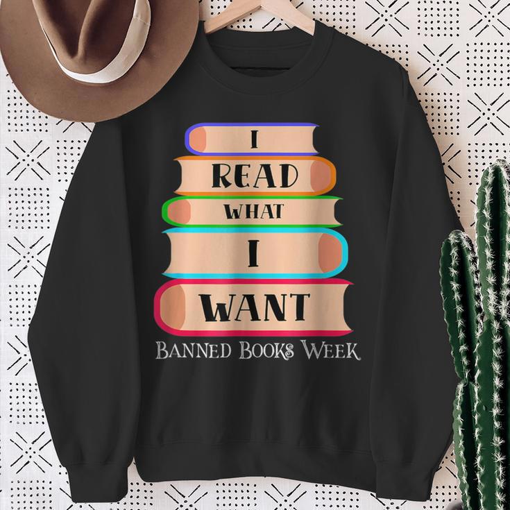 Vintage I Read What I Want Book Lovers Sweatshirt Gifts for Old Women