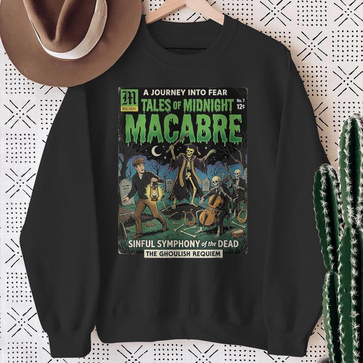 Vintage Retro Horror Comic Book Cover Skeleton Macabre Sweatshirt Gifts for Old Women