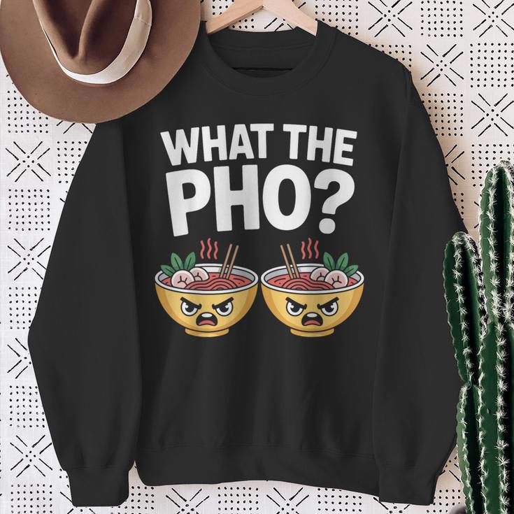 What The Pho 一緒にフォーを食べよう ベトナム旅行 ヌードルスープ フォーラバーズ スウェットシャツ 年配の女性への贈り物