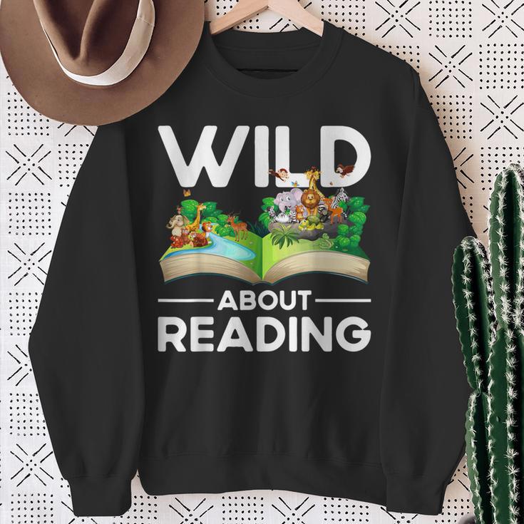 Wild About Reading Lovers Avid Readers Bookworms Book Lovers Sweatshirt Gifts for Old Women Wild About Reading Lovers Avid Readers Bookworms Book Lovers Sweatshirt Gifts for Old Women