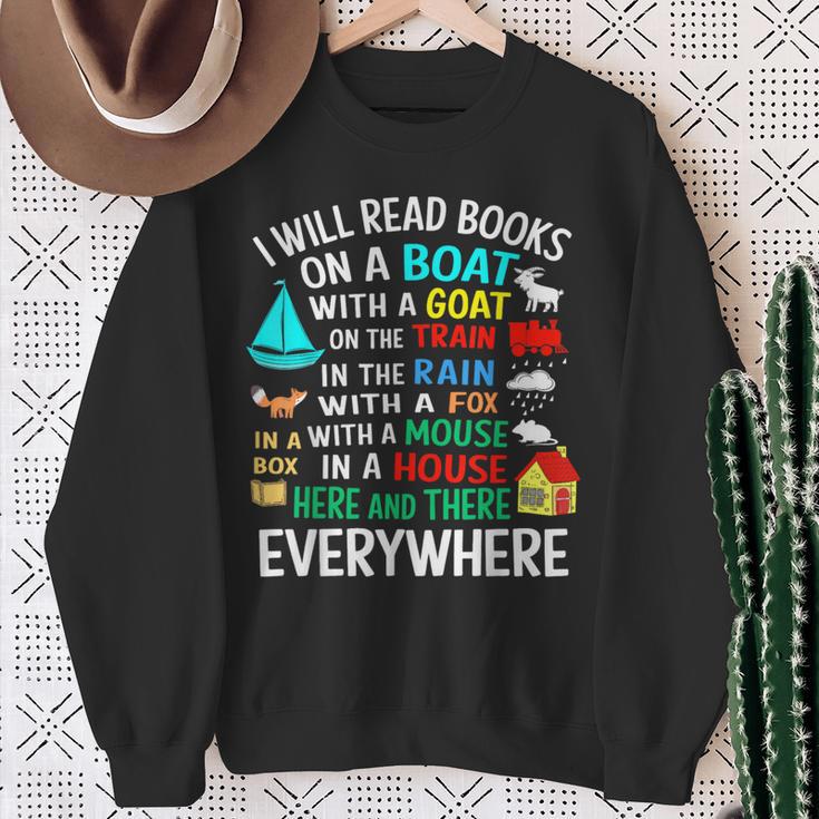 I Will Read Books On A Boat & Everywhere Sweatshirt Gifts for Old Women