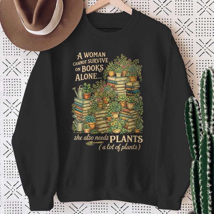 Women's Book & Plant Lover Reading Gardening She Also Need Plants Sweatshirt Gifts for Old Women Women's Book & Plant Lover Reading Gardening She Also Need Plants Sweatshirt Gifts for Old Women