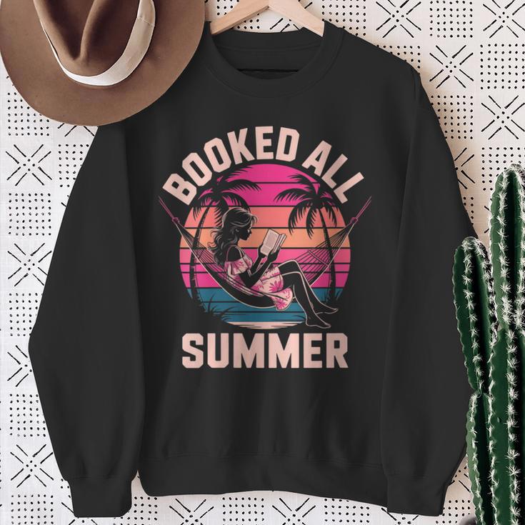 Womens Book Girl Summer Beach Vacation Book Lover Sweatshirt Gifts for Old Women