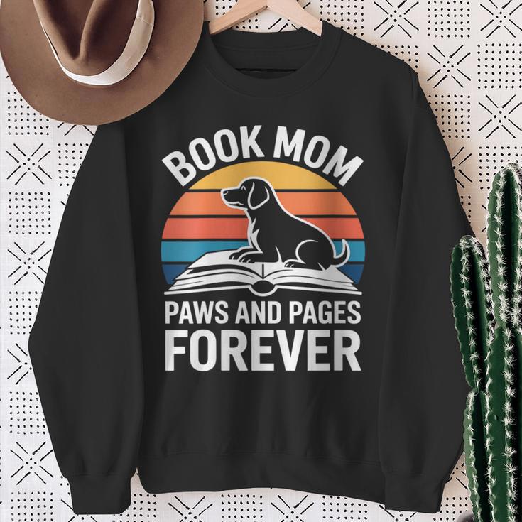 Women's Book Mom Dog Lover Paws And Pages Forever Sweatshirt Gifts for Old Women Women's Book Mom Dog Lover Paws And Pages Forever Sweatshirt Gifts for Old Women