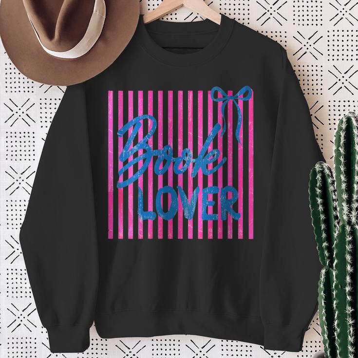 Women's Coquette Book Lover Sweatshirt Gifts for Old Women