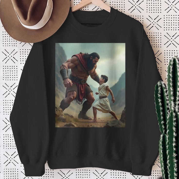 Women's David And Goliath Bible Book Of Samuel King David Sweatshirt Gifts for Old Women Women's David And Goliath Bible Book Of Samuel King David Sweatshirt Gifts for Old Women