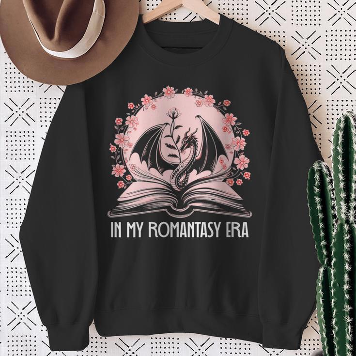 Women's Dragon & Book Romantasy Merch Dark Romance In My Fantasy Era Sweatshirt Gifts for Old Women Women's Dragon & Book Romantasy Merch Dark Romance In My Fantasy Era Sweatshirt Gifts for Old Women