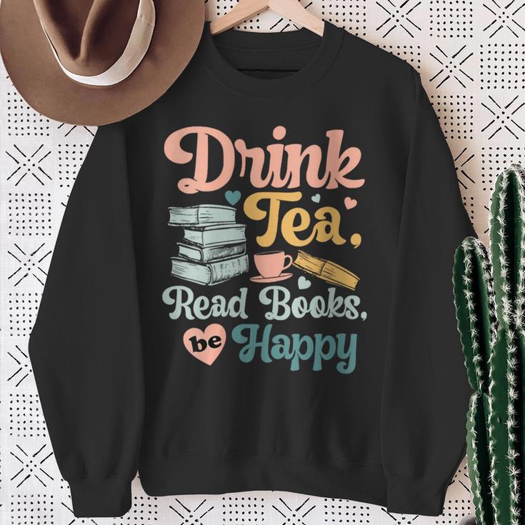 Women's Drink Tea Read Books Nerd Book Reader Book Reading Lover Sweatshirt Gifts for Old Women Women's Drink Tea Read Books Nerd Book Reader Book Reading Lover Sweatshirt Gifts for Old Women