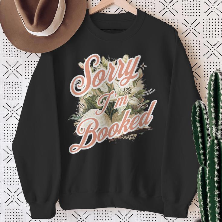 Women's I'm Booked Floral Book Lovers Readers Sweatshirt Gifts for Old Women Women's I'm Booked Floral Book Lovers Readers Sweatshirt Gifts for Old Women