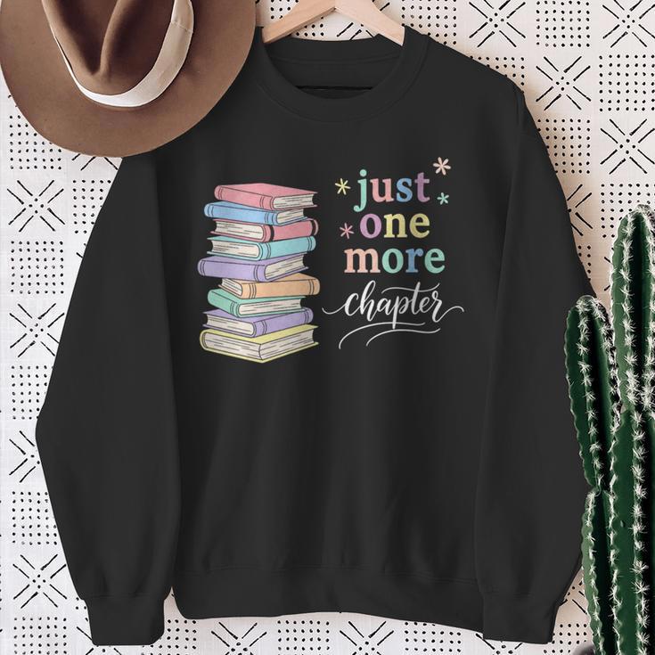 Women's Just One More Chapter Cozy Pastel Bookworm Cute Book Reader Sweatshirt Gifts for Old Women