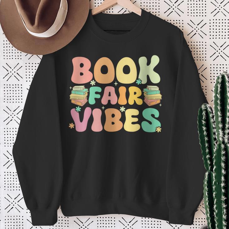 Women's Library Book Fair Vibe Groovy Retro School Reading Nostalgic Sweatshirt Gifts for Old Women Women's Library Book Fair Vibe Groovy Retro School Reading Nostalgic Sweatshirt Gifts for Old Women