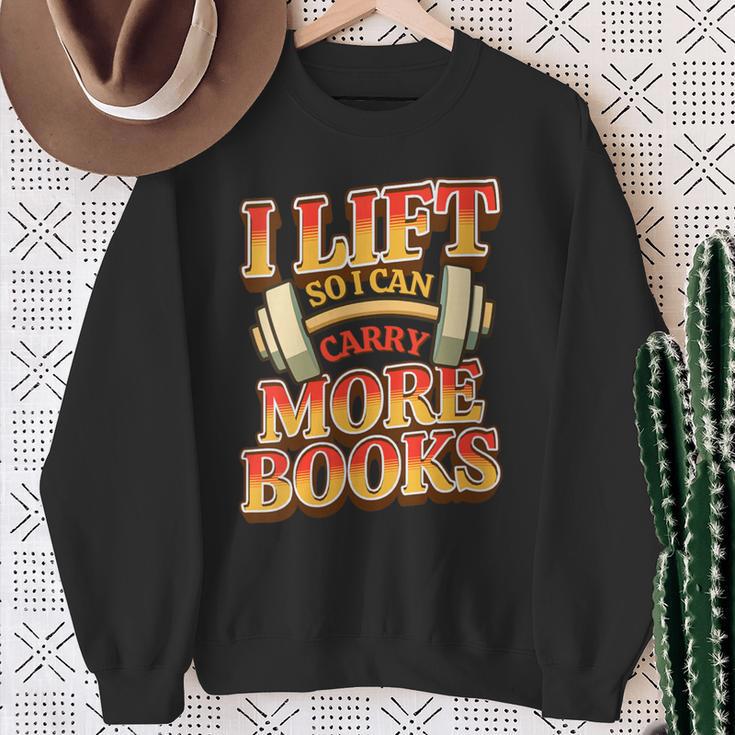 Women's Lift So I Can Carry More Books Reading Lovers Workout Sweatshirt Gifts for Old Women Women's Lift So I Can Carry More Books Reading Lovers Workout Sweatshirt Gifts for Old Women