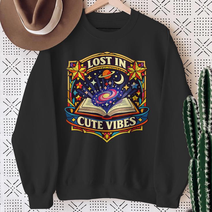Women's Lost In Reading Space Book Lover Galaxy Stars Sweatshirt Gifts for Old Women