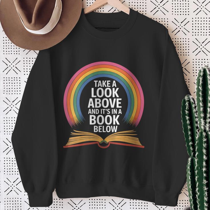 Women's Rainbow Book Saying Take A Look Its In A Book Sweatshirt Gifts for Old Women Women's Rainbow Book Saying Take A Look Its In A Book Sweatshirt Gifts for Old Women
