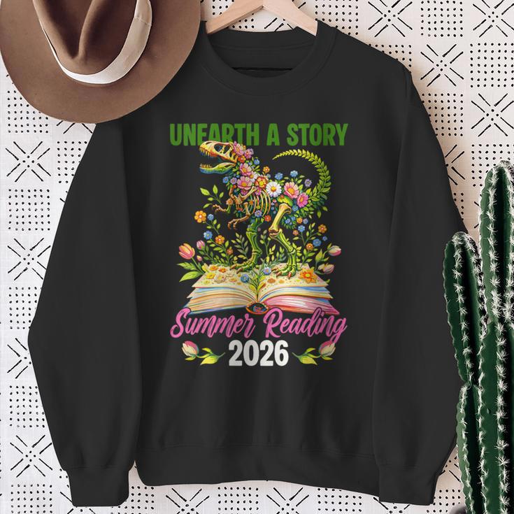 Women's Unearth A StoryRex Reading Book Floral Summer Reading Sweatshirt Gifts for Old Women