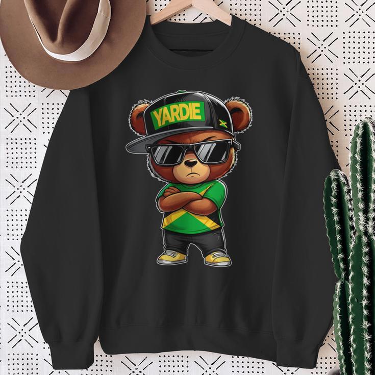 Yardie ジャマイカ ベア ジャマイカ国旗 ジャマイカの服 長袖tシャツ スウェットシャツ 年配の女性への贈り物