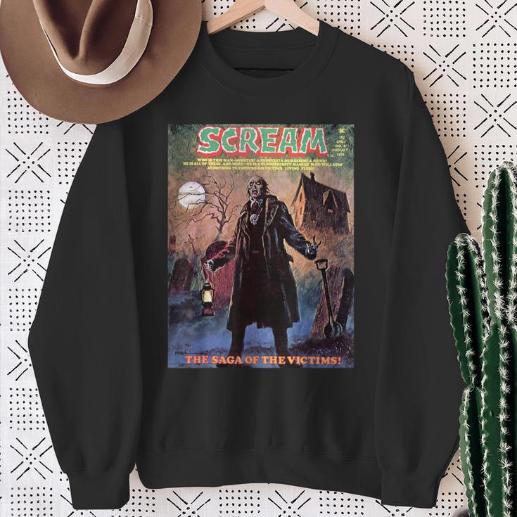 Zombie Halloween Horror Vintage Comic Book Retro Scary Sweatshirt Gifts for Old Women