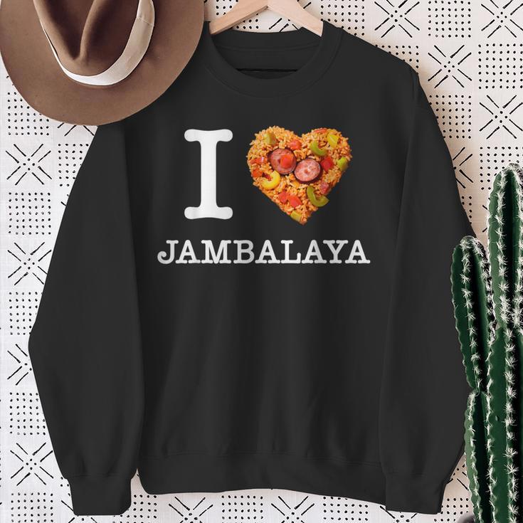 “I Love Jambalaya” のジャンバラヤ好き向けデザイン スウェットシャツ 年配の女性への贈り物