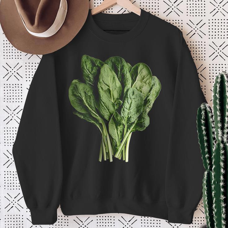 ほうれん草 野菜モチーフ イラスト ほうれん草 スウェットシャツ 年配の女性への贈り物