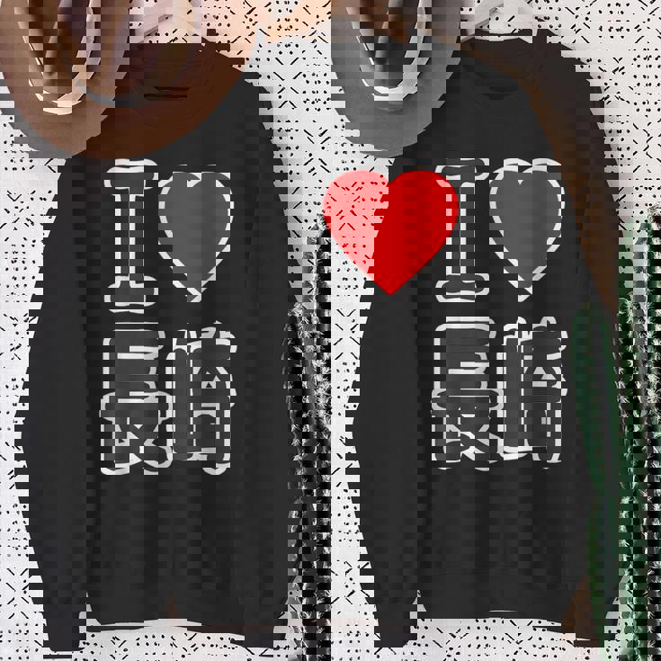 アイラブ・長崎（I Love ハート）Big 大きな文字【47都道府県】ジモtティ 地元愛 旅行お土産 面白 スウェットシャツ 年配の女性への贈り物