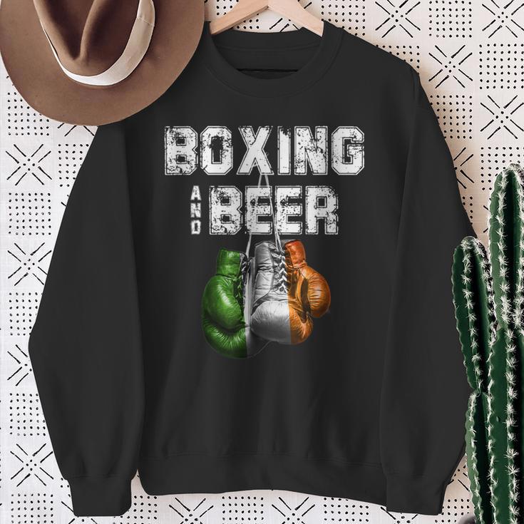 アイルランドのボクシングとビール 面白いアイルランド国旗tシャツ スウェットシャツ 年配の女性への贈り物