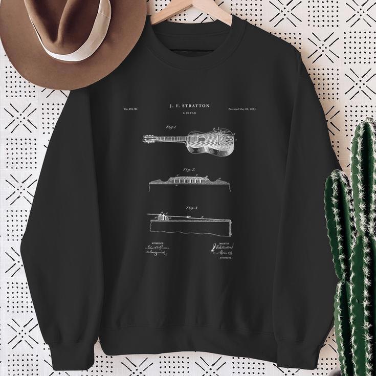アコースティックギター特許tシャツ-ミュージックシャツ スウェットシャツ 年配の女性への贈り物