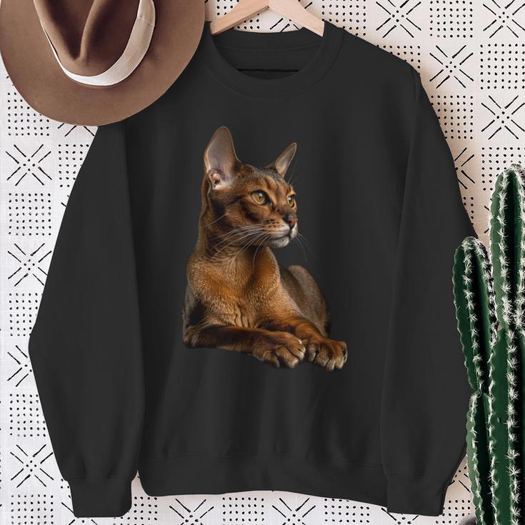 アビシニアン猫 長袖tシャツ スウェットシャツ 年配の女性への贈り物