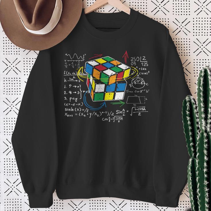 キューブマジック 数学方程式 レトロ オタクルービック 長袖tシャツ スウェットシャツ 年配の女性への贈り物