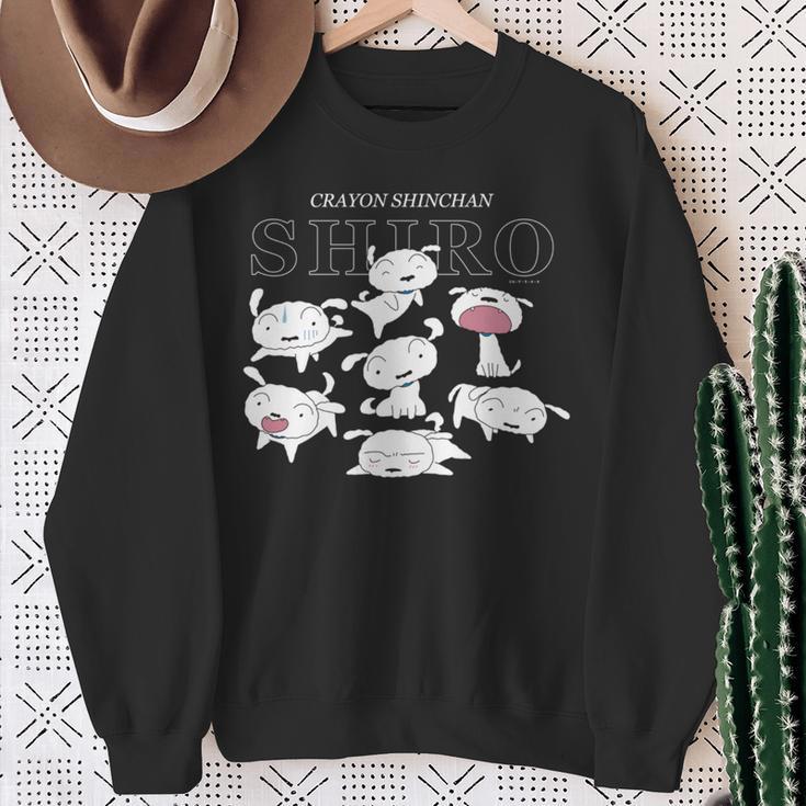 クレヨンしんちゃん いろいろシロ 長袖tシャツ スウェットシャツ 年配の女性への贈り物