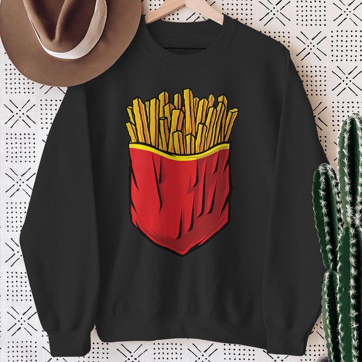 クールなフライドポテトポケットノベルティグラフィックtシャツ&クールデザイン スウェットシャツ 年配の女性への贈り物