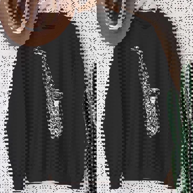 サックス サックス奏者 ミュージシャン サックス奏者 楽器 スウェットシャツ 年配の女性への贈り物