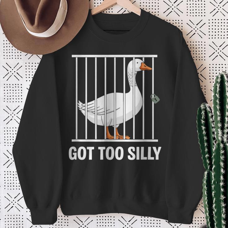 シリー・グースtシャツバカになりすぎた スウェットシャツ 年配の女性への贈り物