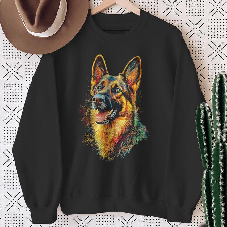 ジャーマンシェパード 犬 モチーフ ペット イラスト ジャーマンシェパード スウェットシャツ 年配の女性への贈り物