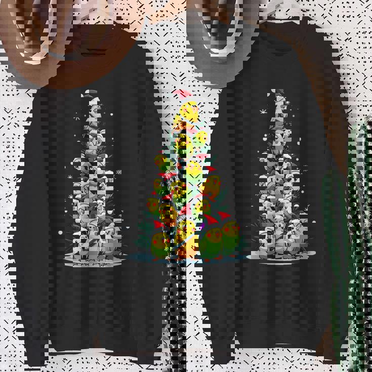 セキセイインコのクリスマス ツリー 面白いセキセイインコ ホリデー セキセイインコ スウェットシャツ 年配の女性への贈り物