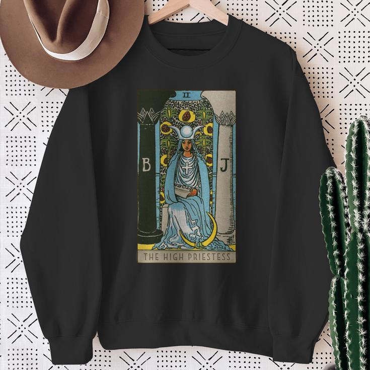 タロットカード The High Priestess ビンテージカード2 長袖tシャツ スウェットシャツ 年配の女性への贈り物