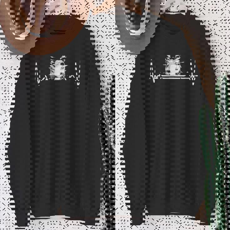 ドラムセット I ドラムセット ドラムスティック ドラムモチーフ スウェットシャツ 年配の女性への贈り物