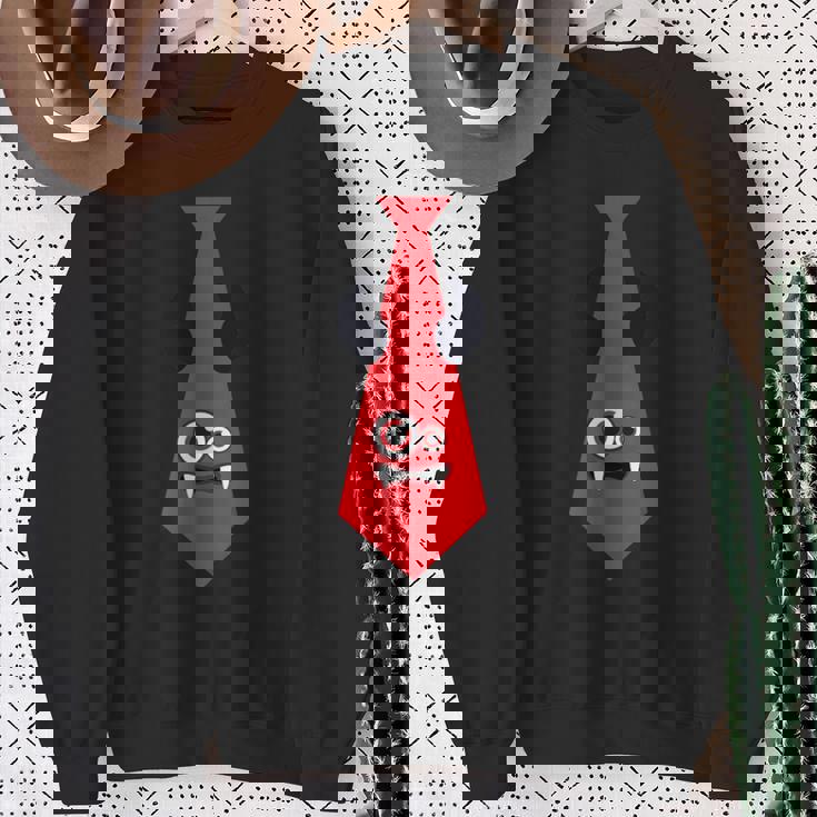 ハロウィン ネクタイ 漫画 モンスター 赤 面白い スウェットシャツ 年配の女性への贈り物