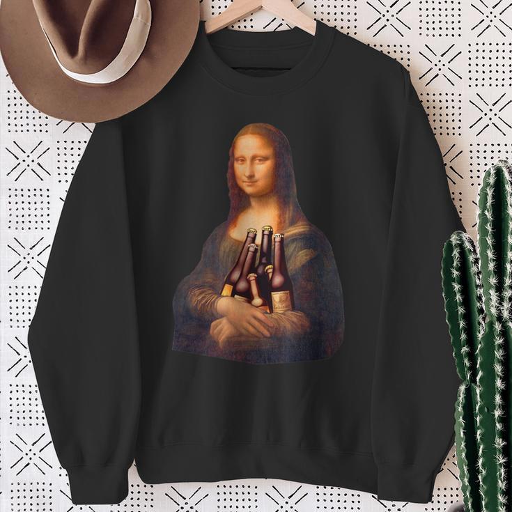 ビール 酒 面白いtシャツ モナリザ 飲み おもしろ 飲み会 のんべえ メンズ ネタ 服 美術 パーティー スウェットシャツ 年配の女性への贈り物