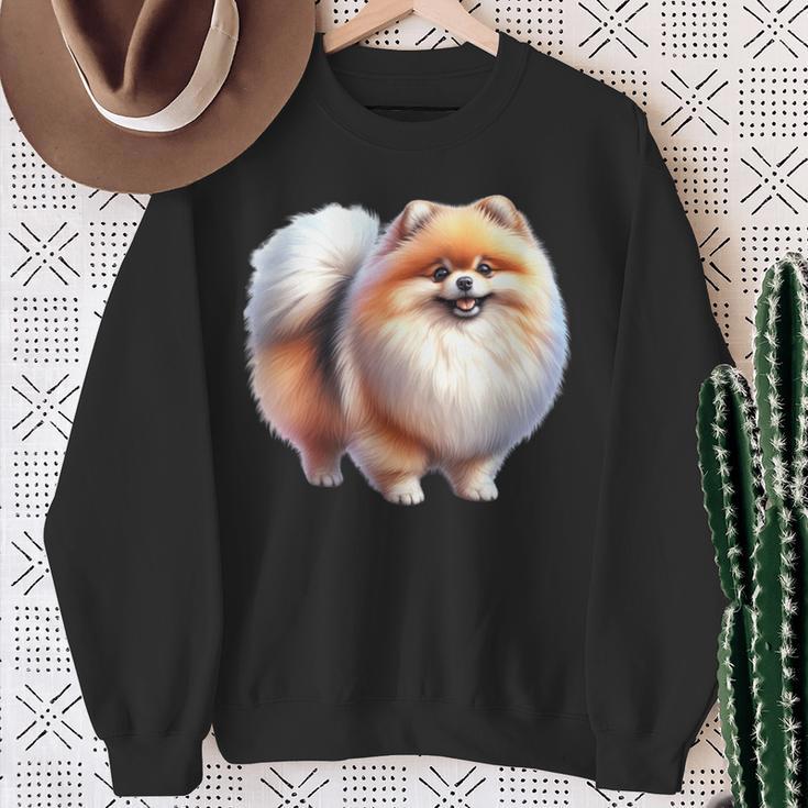 ポメラニアン犬 長袖tシャツ スウェットシャツ 年配の女性への贈り物