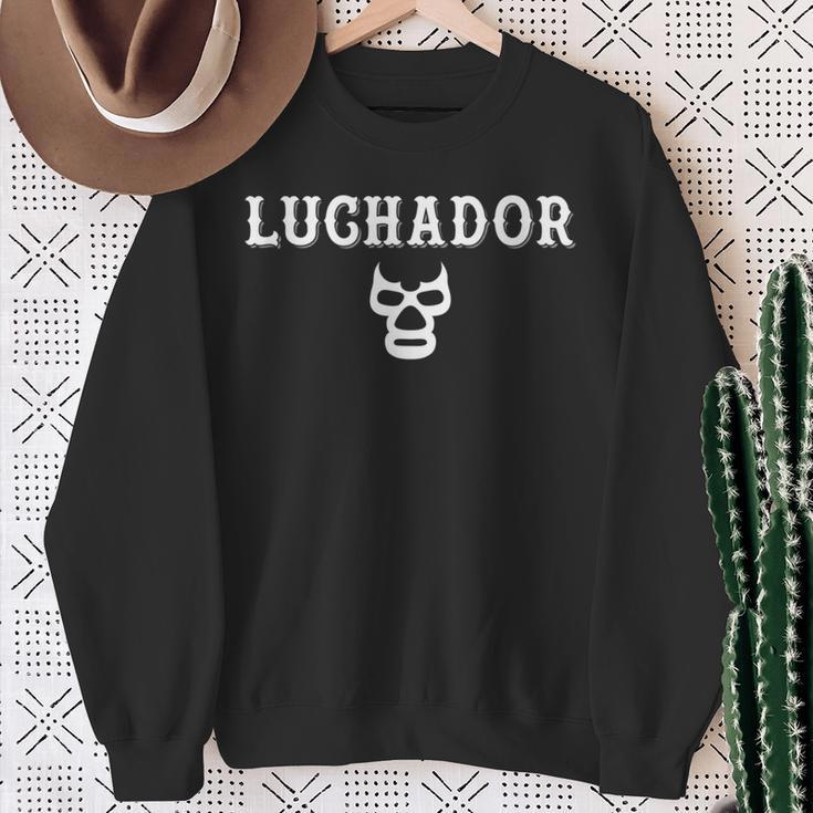 メキシコ ルチャリブレ レスリング ルチャドール 長袖tシャツ スウェットシャツ 年配の女性への贈り物