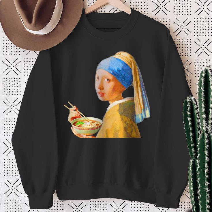 ラーメン 面白いtシャツ おもしろ ネタ フェルメール メンズ 面白い 服 おもしろグッズ グルメ 食べ物 スウェットシャツ 年配の女性への贈り物