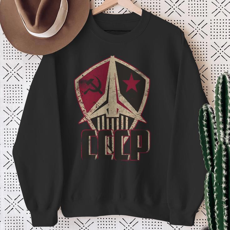 ヴィンテージソビエトロシアソ連スペースレトロアンティーク調cccp 長袖tシャツ スウェットシャツ 年配の女性への贈り物