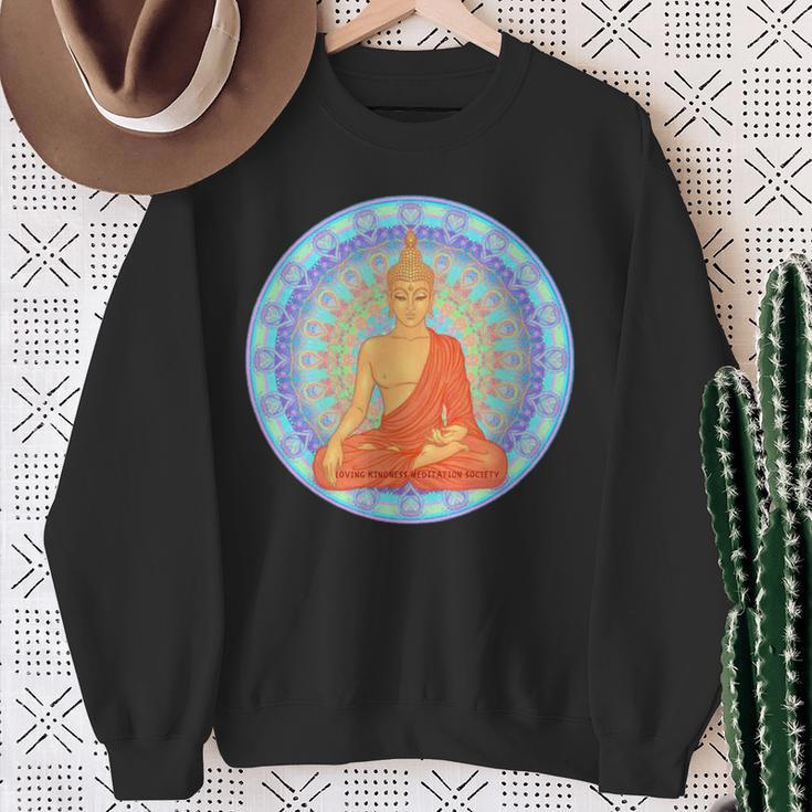仏 マインドフルネス 仏前 ガウタマ仏教 愛 優しさ 長袖tシャツ スウェットシャツ 年配の女性への贈り物